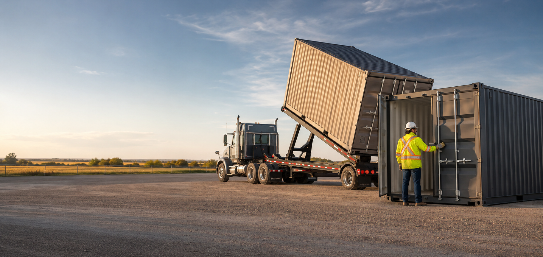 Derkson container delivery and inspection team in Saskatchewan